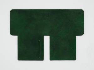 製品染めグリーン×ブラウン：札ケース（二つ折り財布）